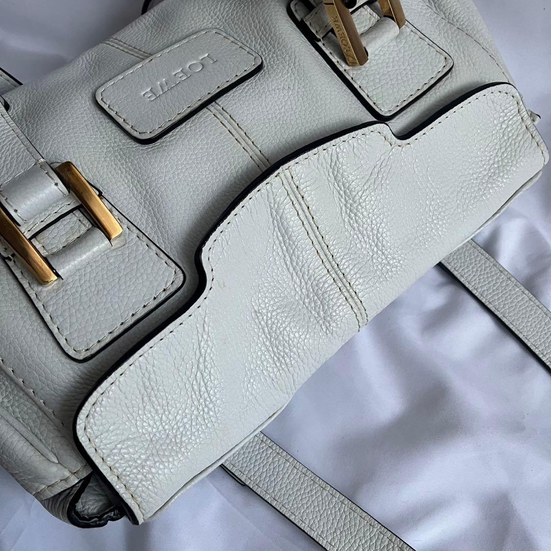 ✨極美品✨　LOEWE アナグラム　トートバッグ　白　ホワイト　レザー　y2k