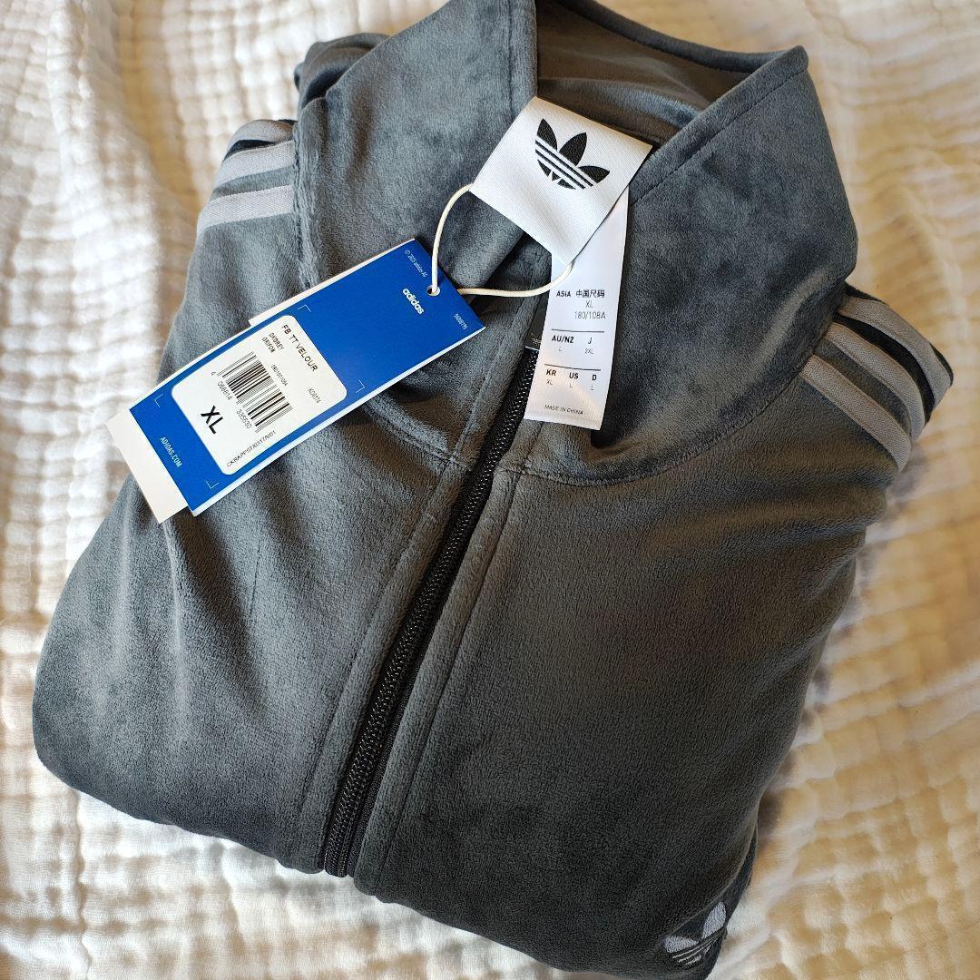 週末限定価格◆ 完売品 アディダス トラックトップ ベロア ダークグレー 2XL