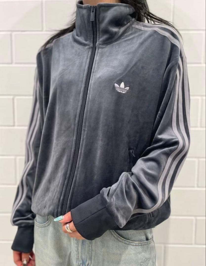 週末限定価格◆ 完売品 アディダス トラックトップ ベロア ダークグレー 2XL