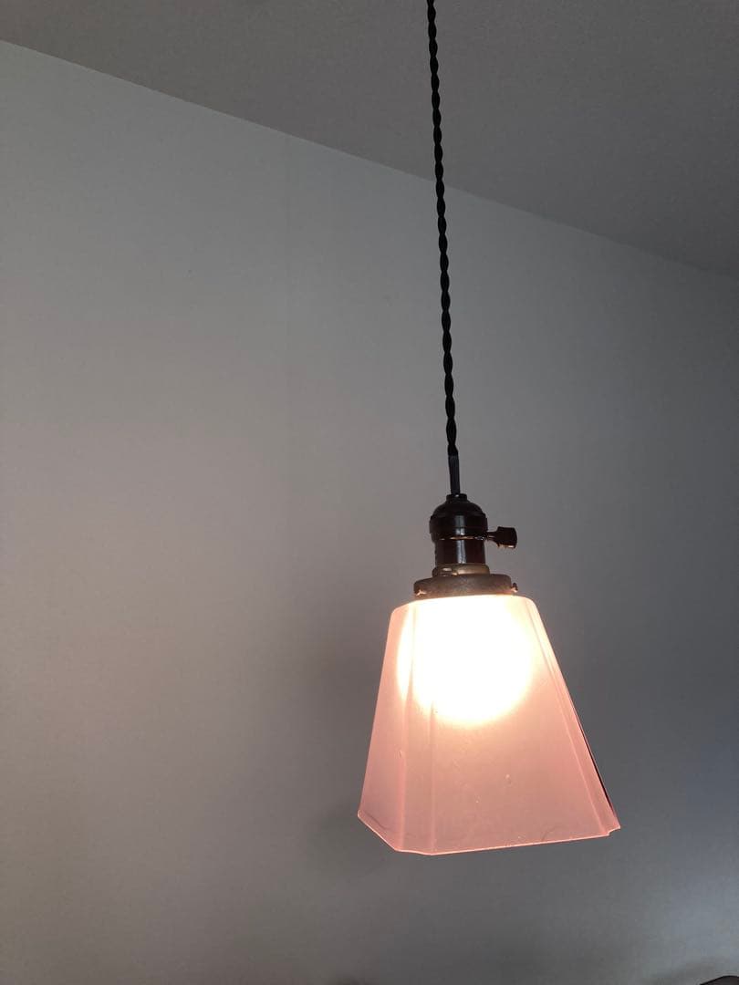 電笠　照明　古道具　ガラス　古民家　レトロ　アンティーク　シェード　ランプ