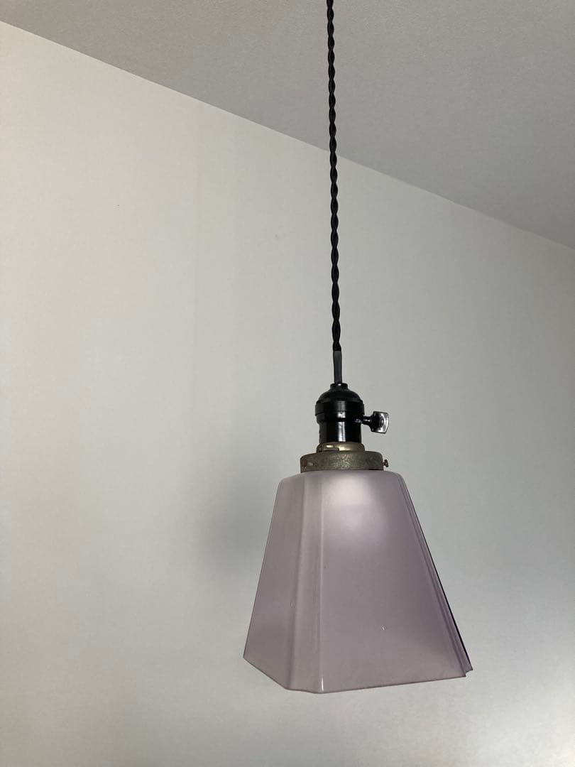 電笠　照明　古道具　ガラス　古民家　レトロ　アンティーク　シェード　ランプ