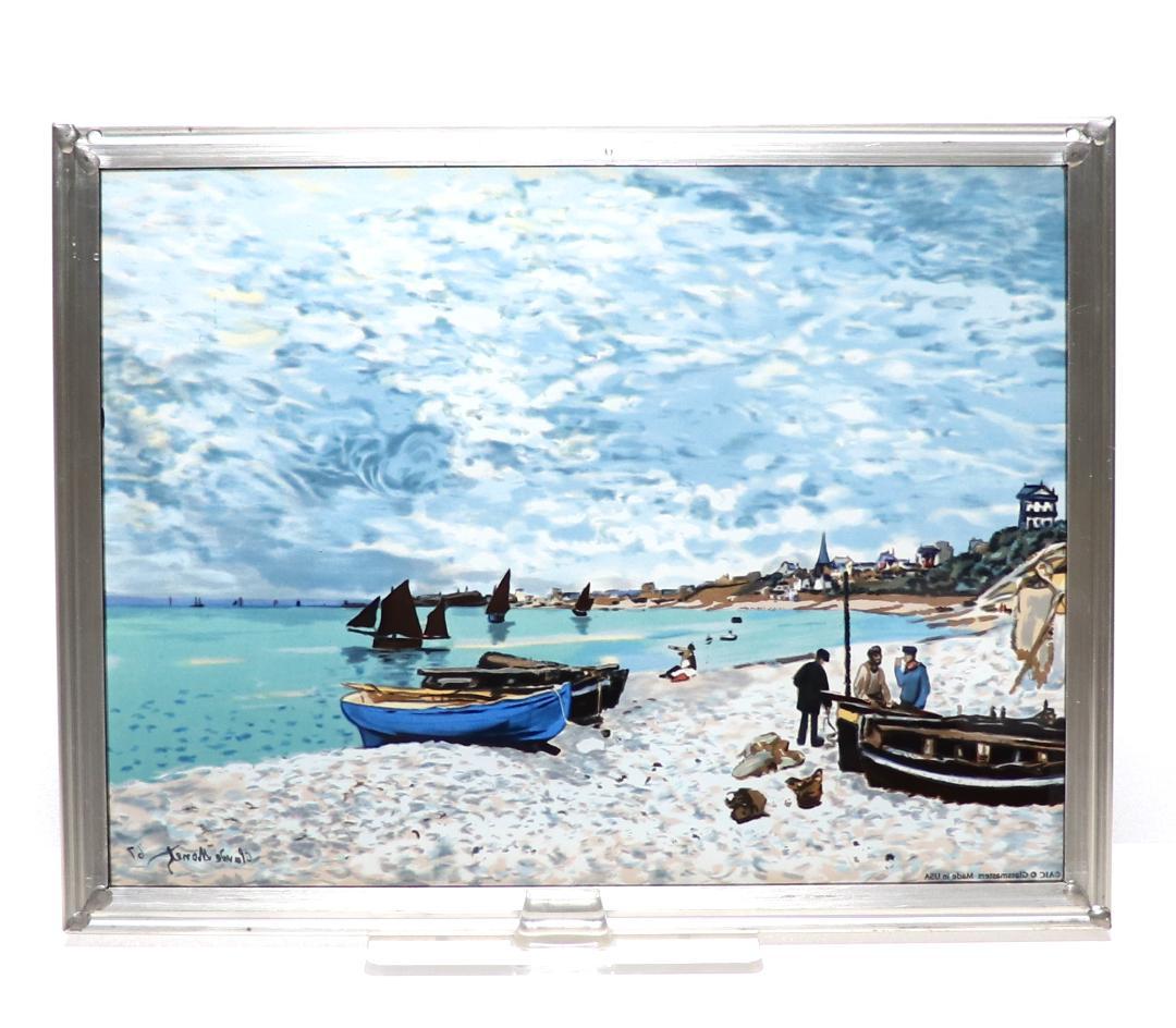 クロード・モネ ヴィンテージステンドグラス サン・タドレスの浜辺 シカゴ美術館