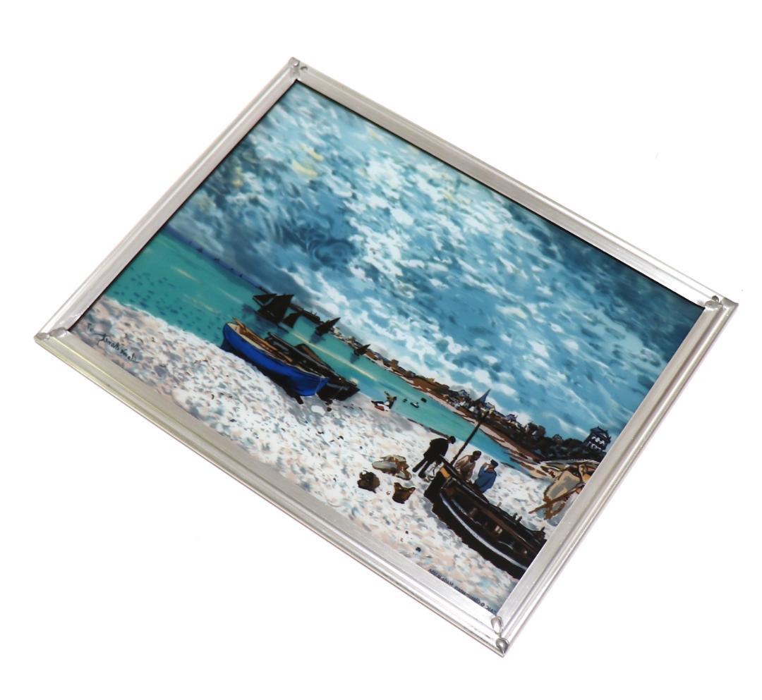 クロード・モネ ヴィンテージステンドグラス サン・タドレスの浜辺 シカゴ美術館