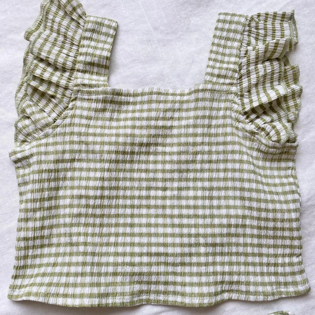 マタニティフォト 衣装 セット 親子 リンクコーデ ギンガムチェック