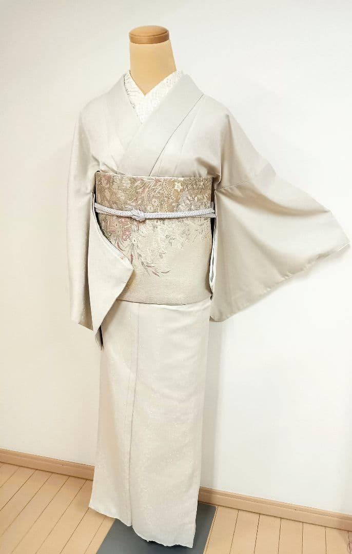 洗える色無地　花唐草地紋　ジャガード織　Mサイズ