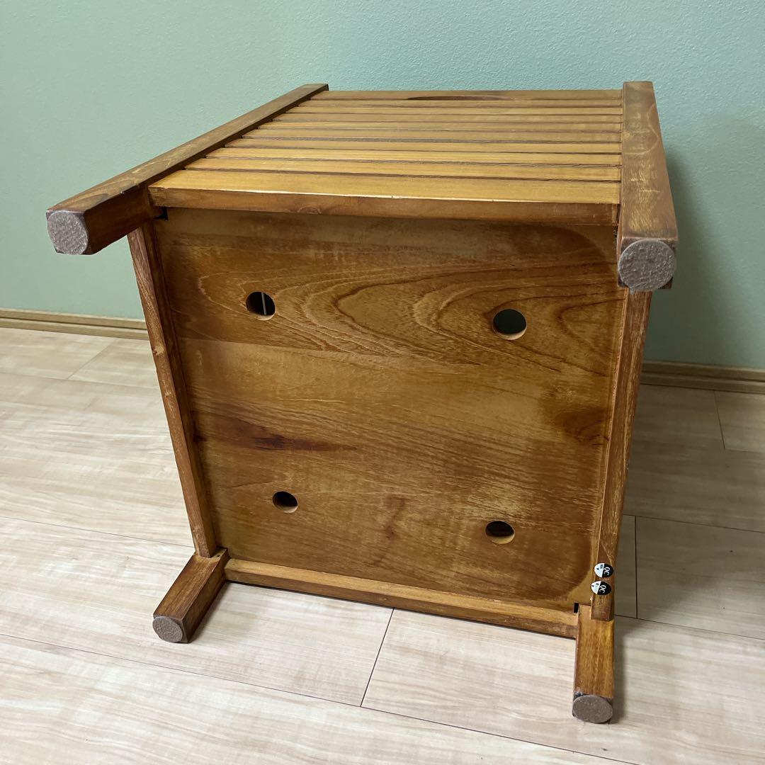 スキャンティークのスツールボックス　椅子チェア兼用目隠し収納家具