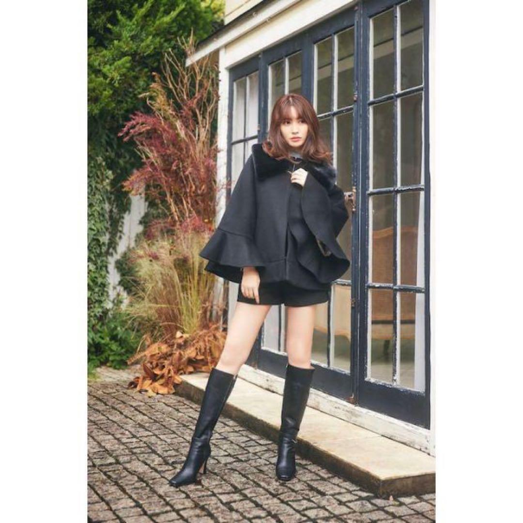 ジャケット・アウター Convertible Faux Fur Tippet Coat Black