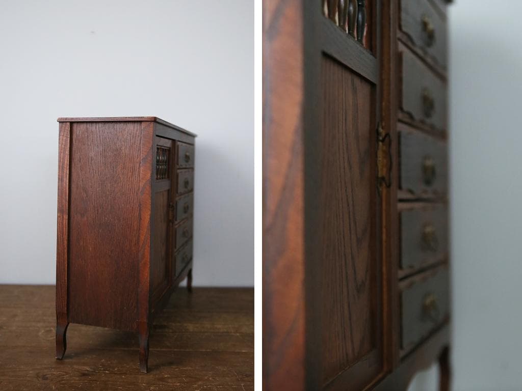 フランスアンティーク木製ドールハウス用ドロワー/アクセサリーケース(90-153