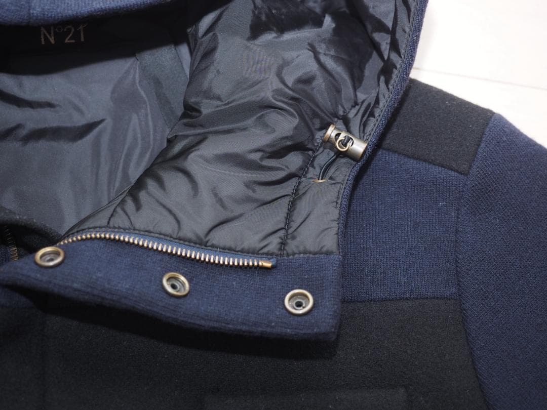 N°21 ヌメロヴェントゥーノ 15AWバイカラーフーデッドコート50
