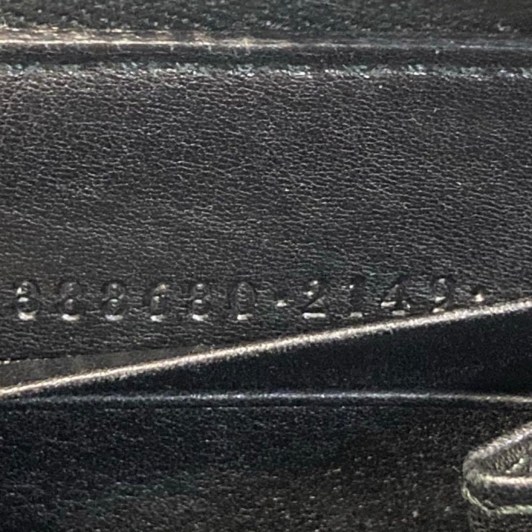 最終価格　美品　GUCCI グッチ　長財布　ラウンド　シマレザー　リボン　黒