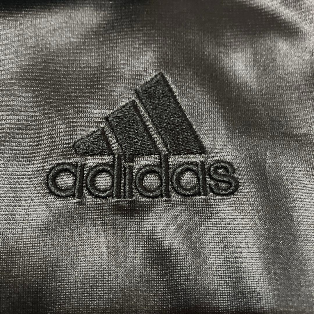 h33)美品アディダストラックジャケット　レザー調　クライマライトL〜LLサイズ