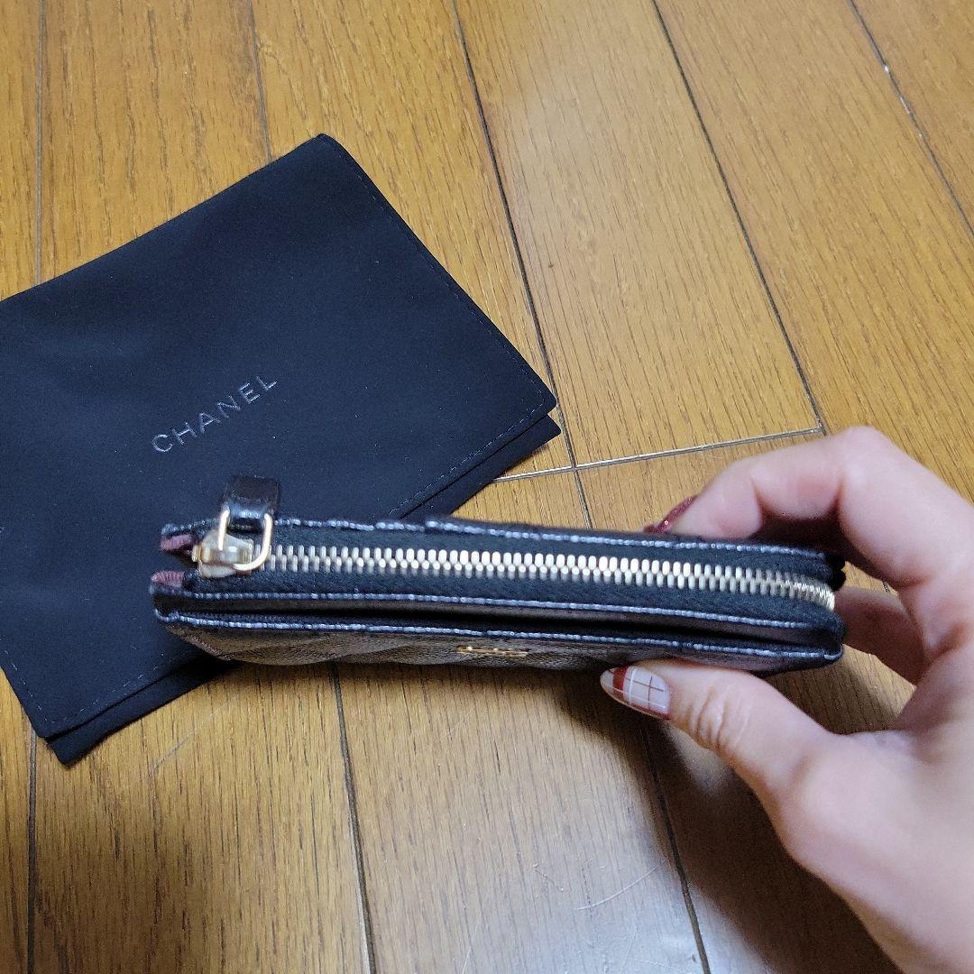 CHANEL　キャビアスキン　フラグメントケース　カードケース　財布　マトラッセ