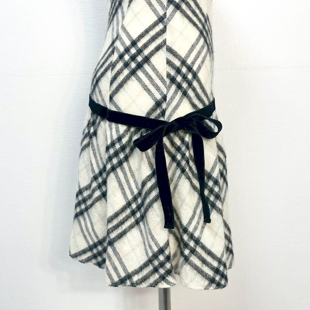 y2k❤️BURBERRY BLUE LABEL チェック柄ベロアリボンワンピース