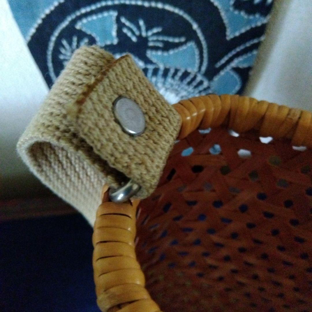 大分　別府　竹細工　作家物　亀甲編み　籠バッグ