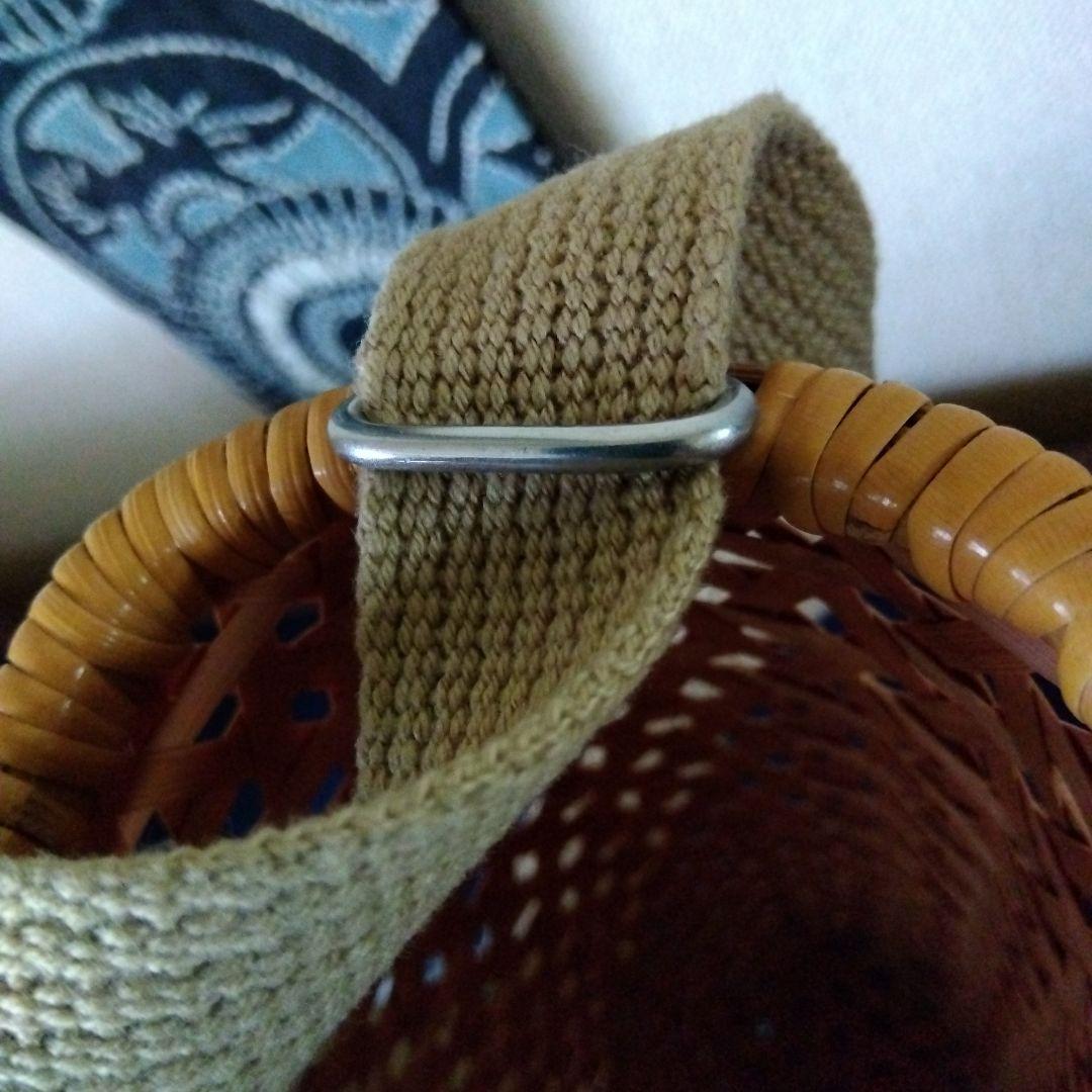 大分　別府　竹細工　作家物　亀甲編み　籠バッグ