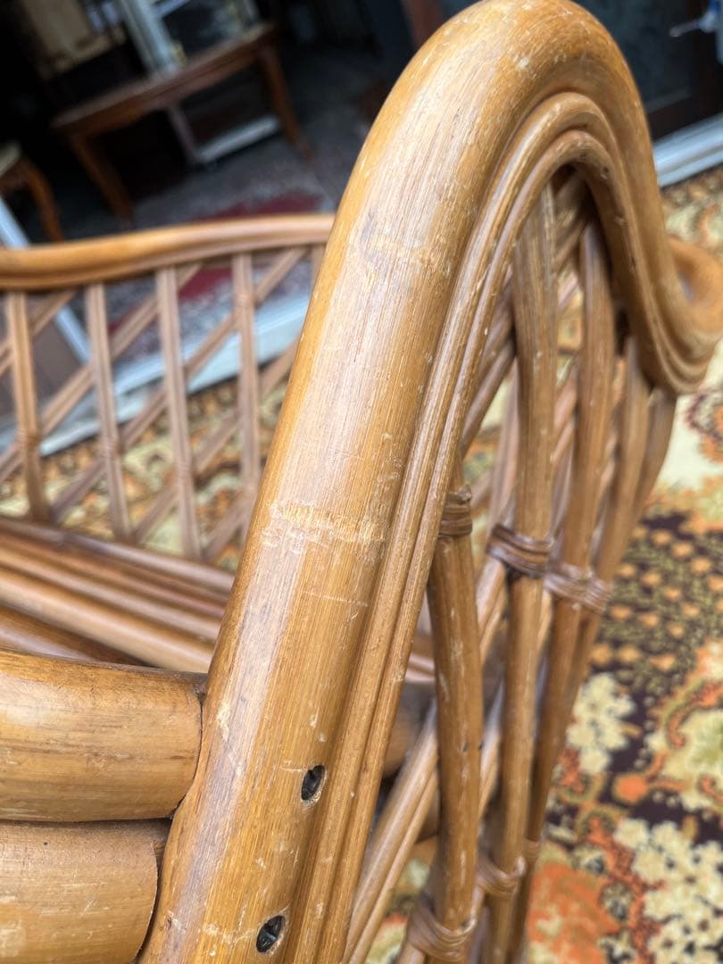 ラタン シングルソファー ② インテリア 昭和レトロ