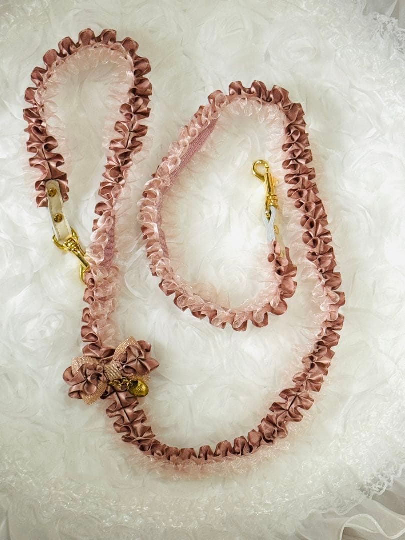 minttan ミントタン タックフリルリボン カラー＆リードセット