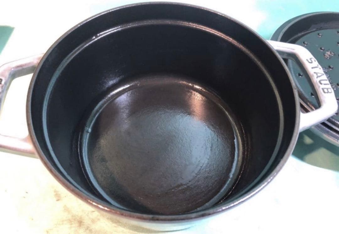 ストウブ ココットラウンド 20cm 両手鍋 シルバー staub