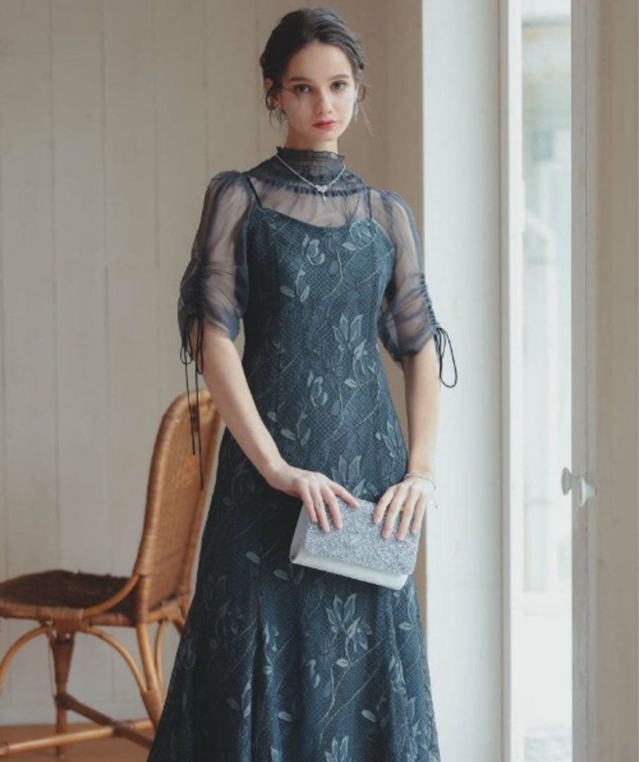 Dorry Doll ブラウスセットフラワーレースドレス　アーミーカーキ