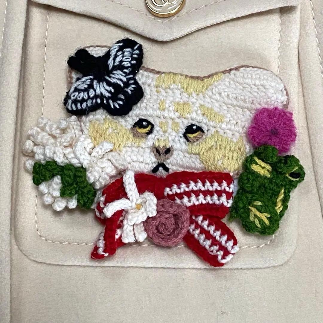 GUCCI グッチ 日本限定 ヒグチユウコ キャットアップリケ コート ポンチョ