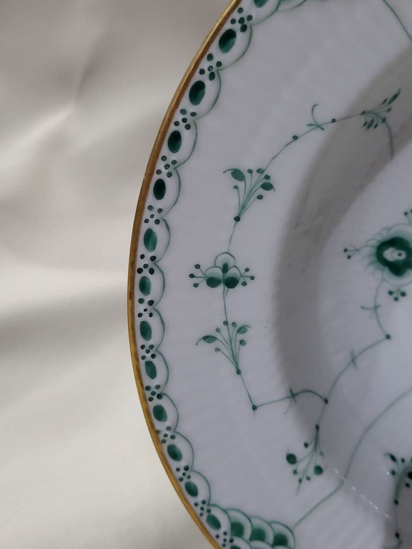 ロイヤル コペンハーゲン スープボウル グリーンフルーテッド ハーフレース