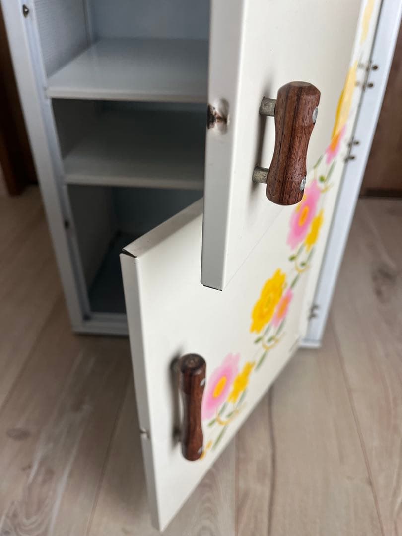 昭和レトロ　食品蚊帳　花柄　スチール　HOPE