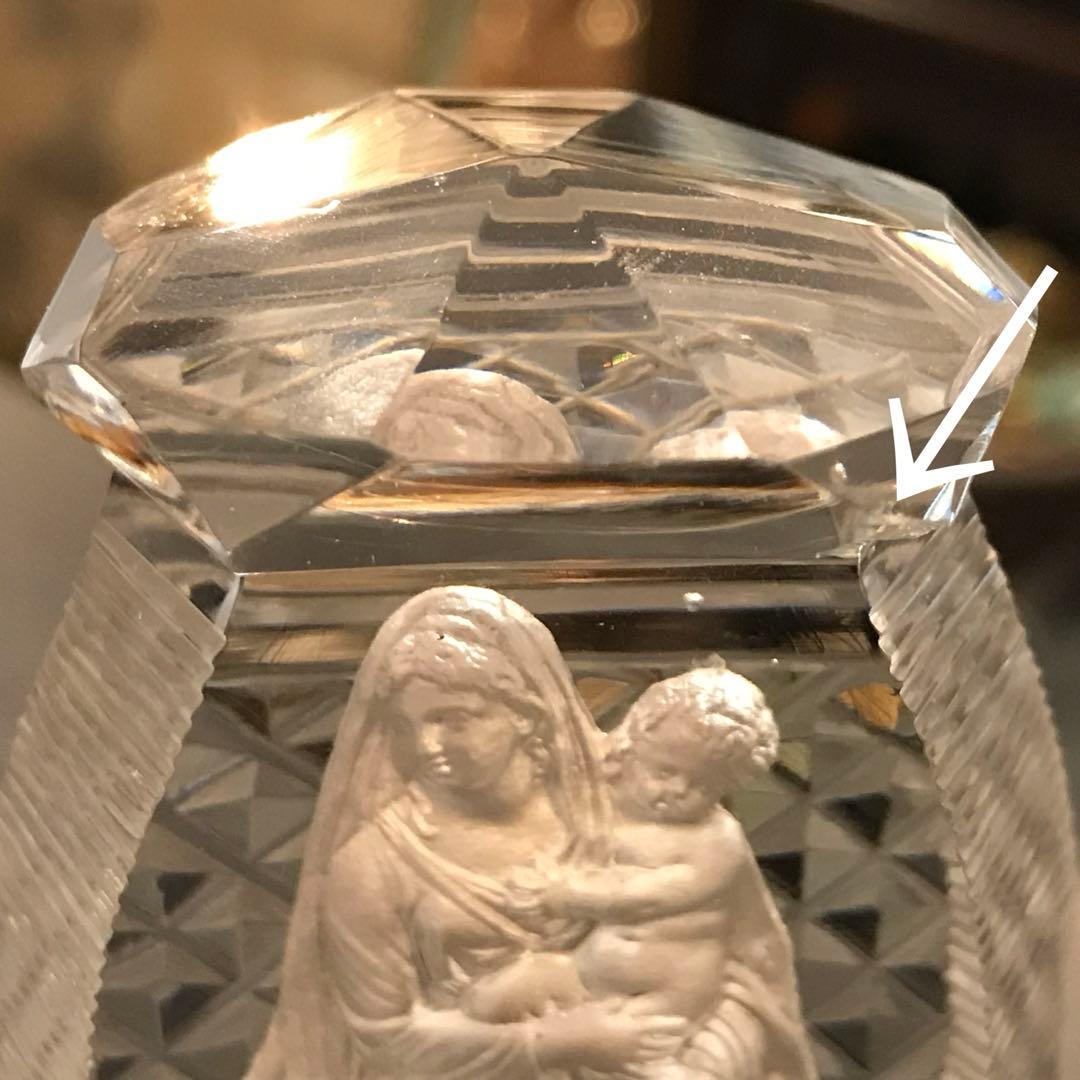極希少とても古い聖母マリアとイエスの美しいオーナメント☆クリスタル＆セラミック☆