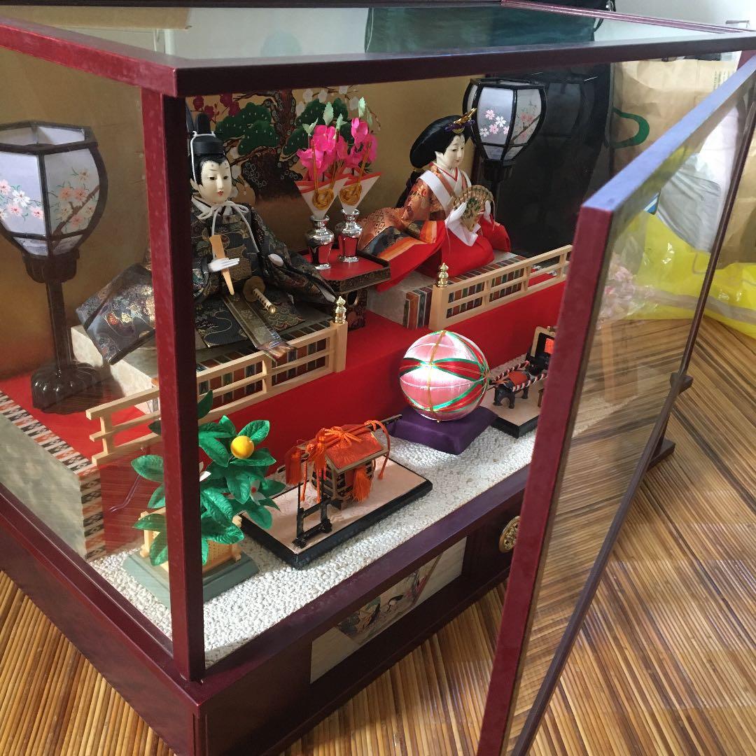 お雛様　ガラスケース大　箱付き