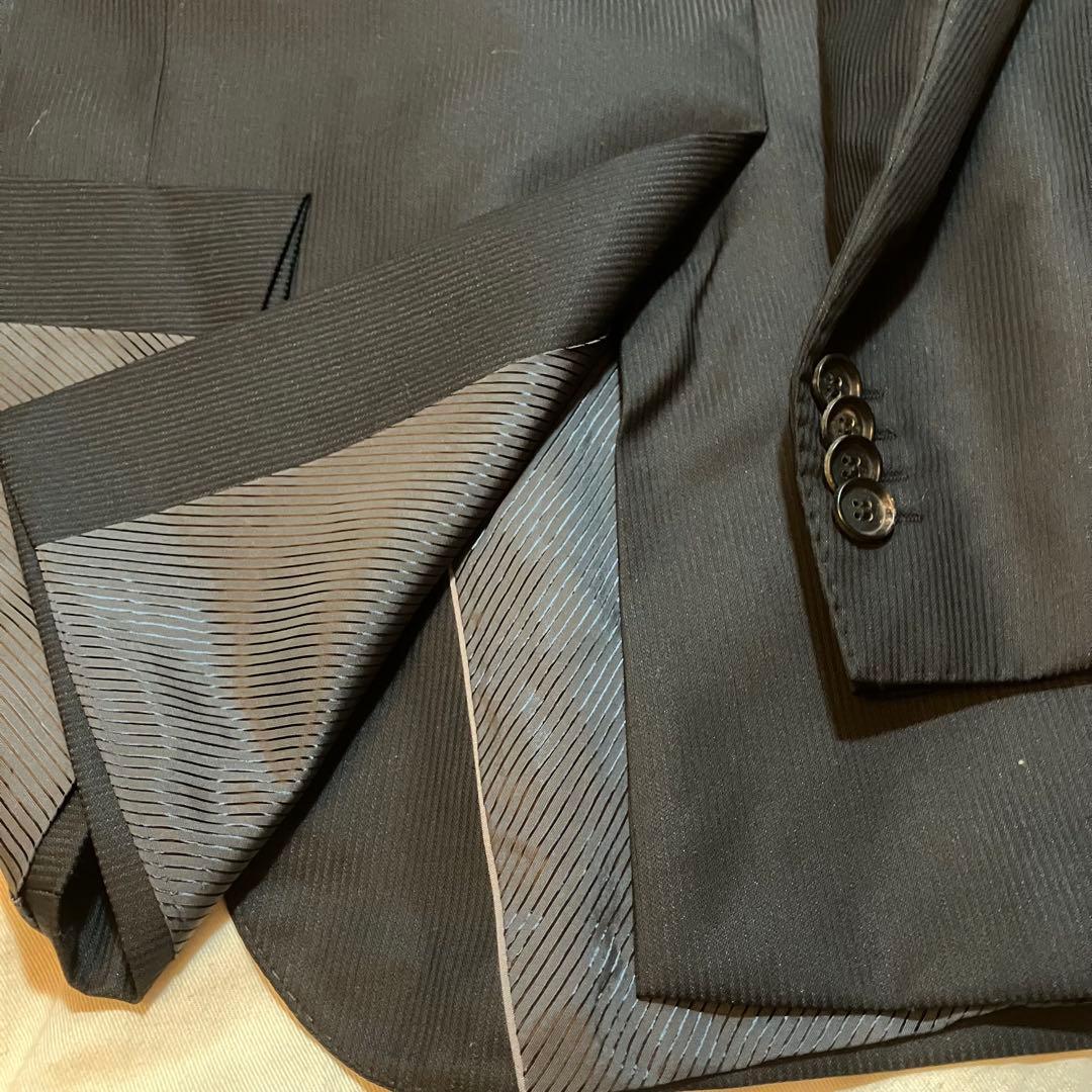 HUGO BOSS ボス黒縞柄ビジネススーツ48サイズ2B(送料込み)タグ付き