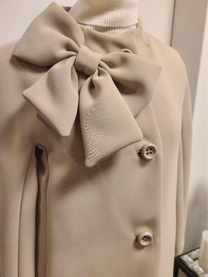 1/23お値下げkate spade♠︎美品ノーカラーリボンコート