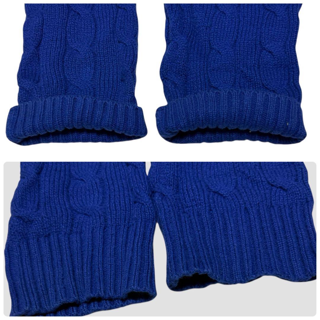 アウディQ8　ポロ ラルフローレン ケーブルニットセーター 青 M 近年