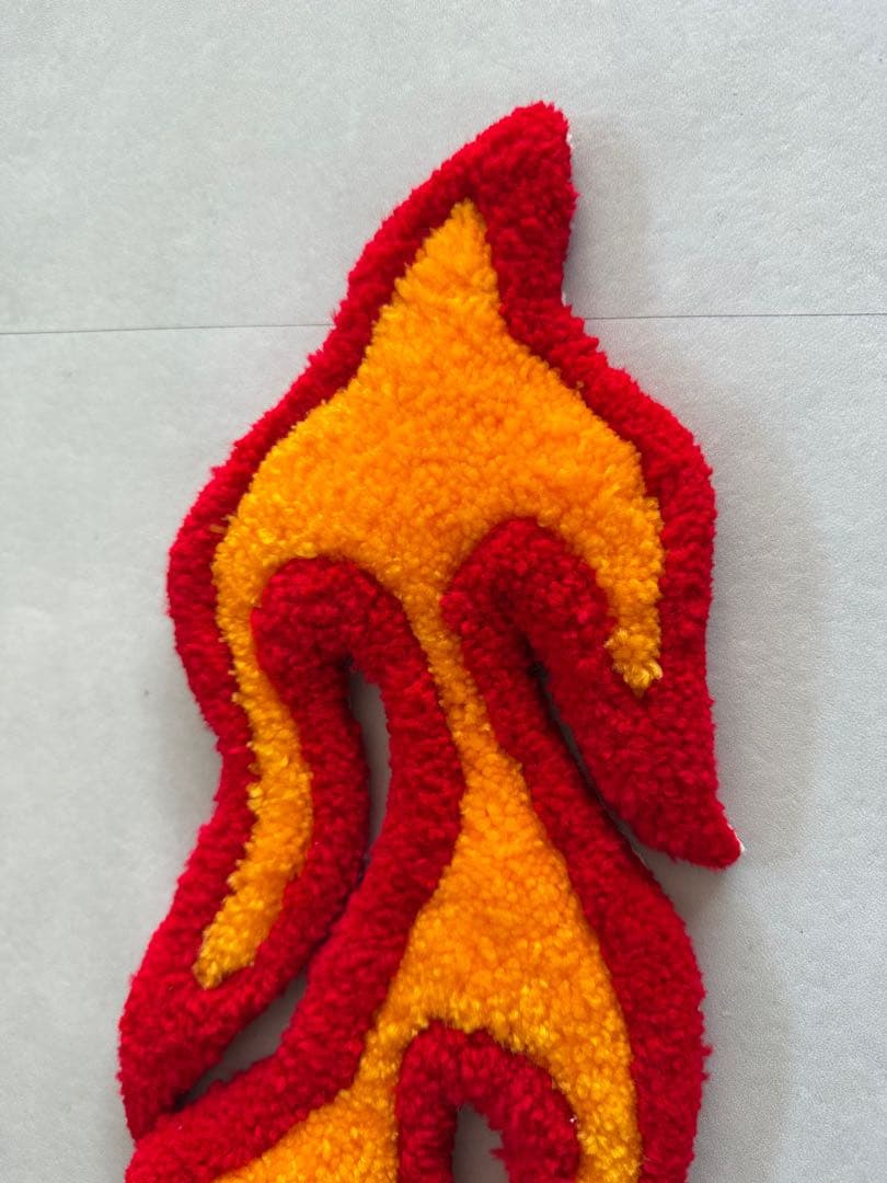 古着 ビンテージ ラグ マット ファイヤーパターン インテリア 置物 美品 希少