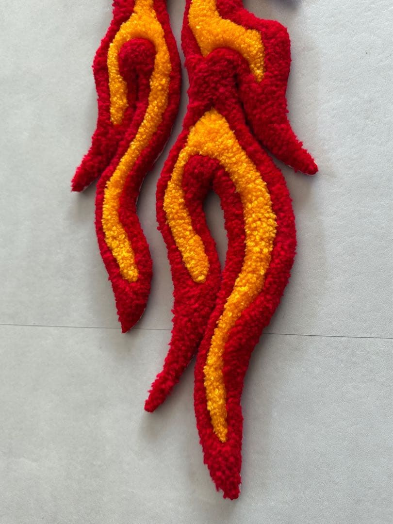 古着 ビンテージ ラグ マット ファイヤーパターン インテリア 置物 美品 希少