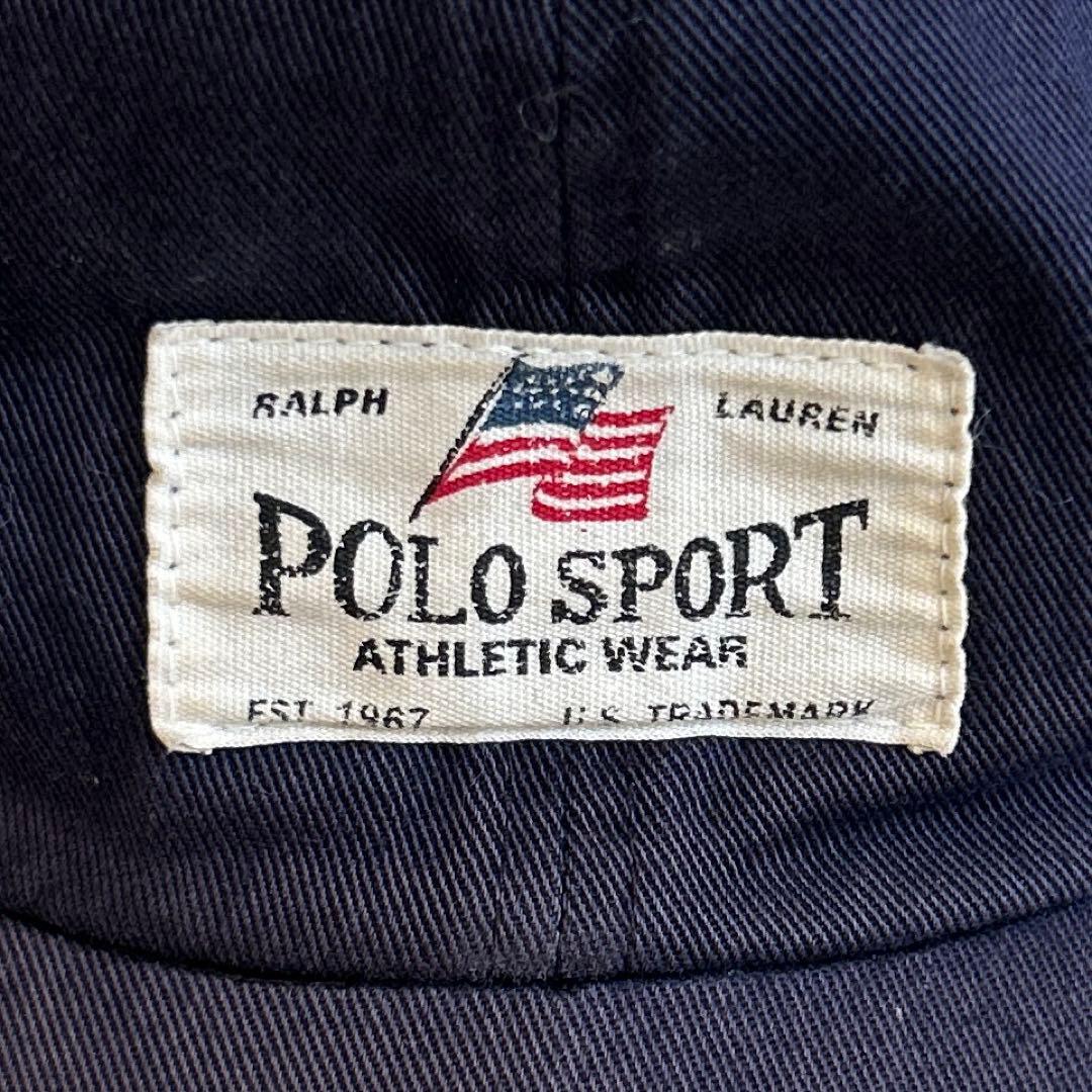 【希少】POLO SPORT キャップ Vintage USA ネイビー 90s