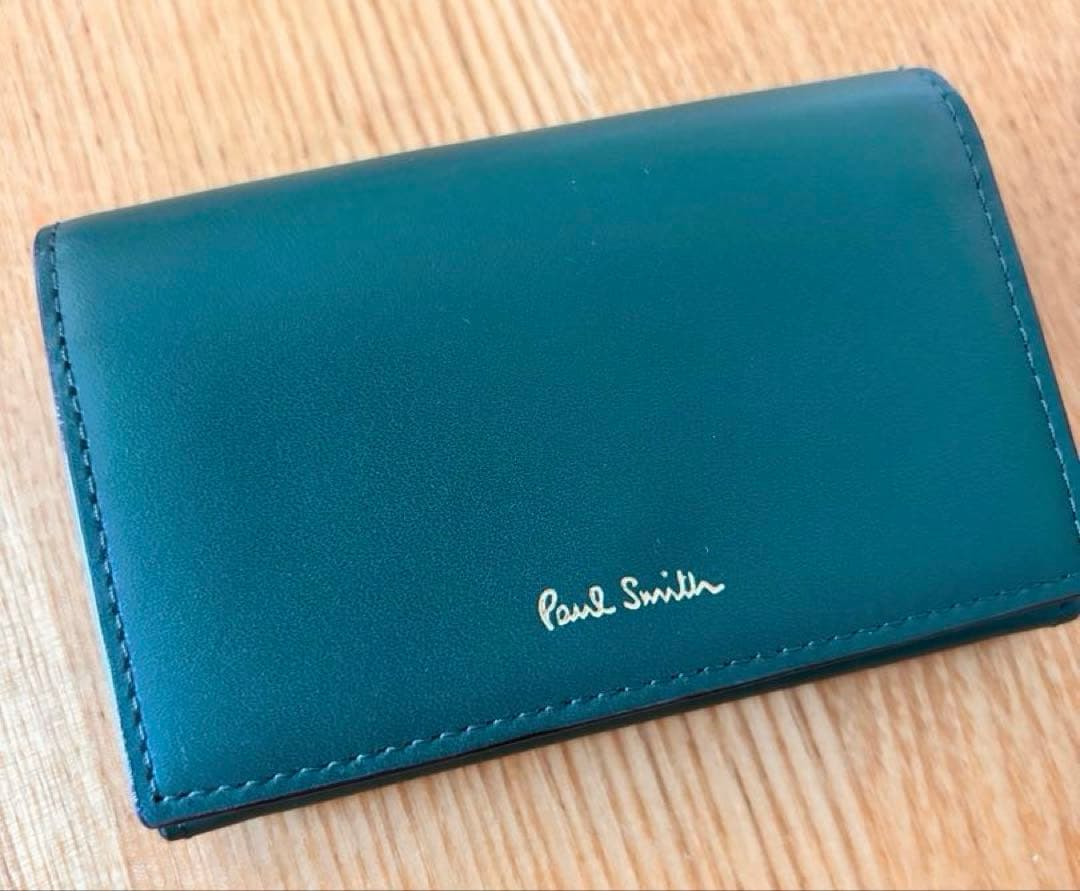 【未使用】ポールスミス 名刺入れ カードケース　新品 レザー 本革　グリーン