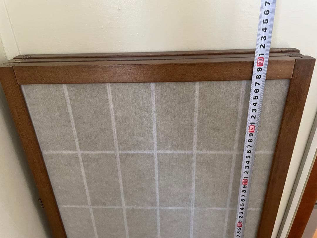 【16日迄値下げ】木製3つ折りパーテーション 格子模様