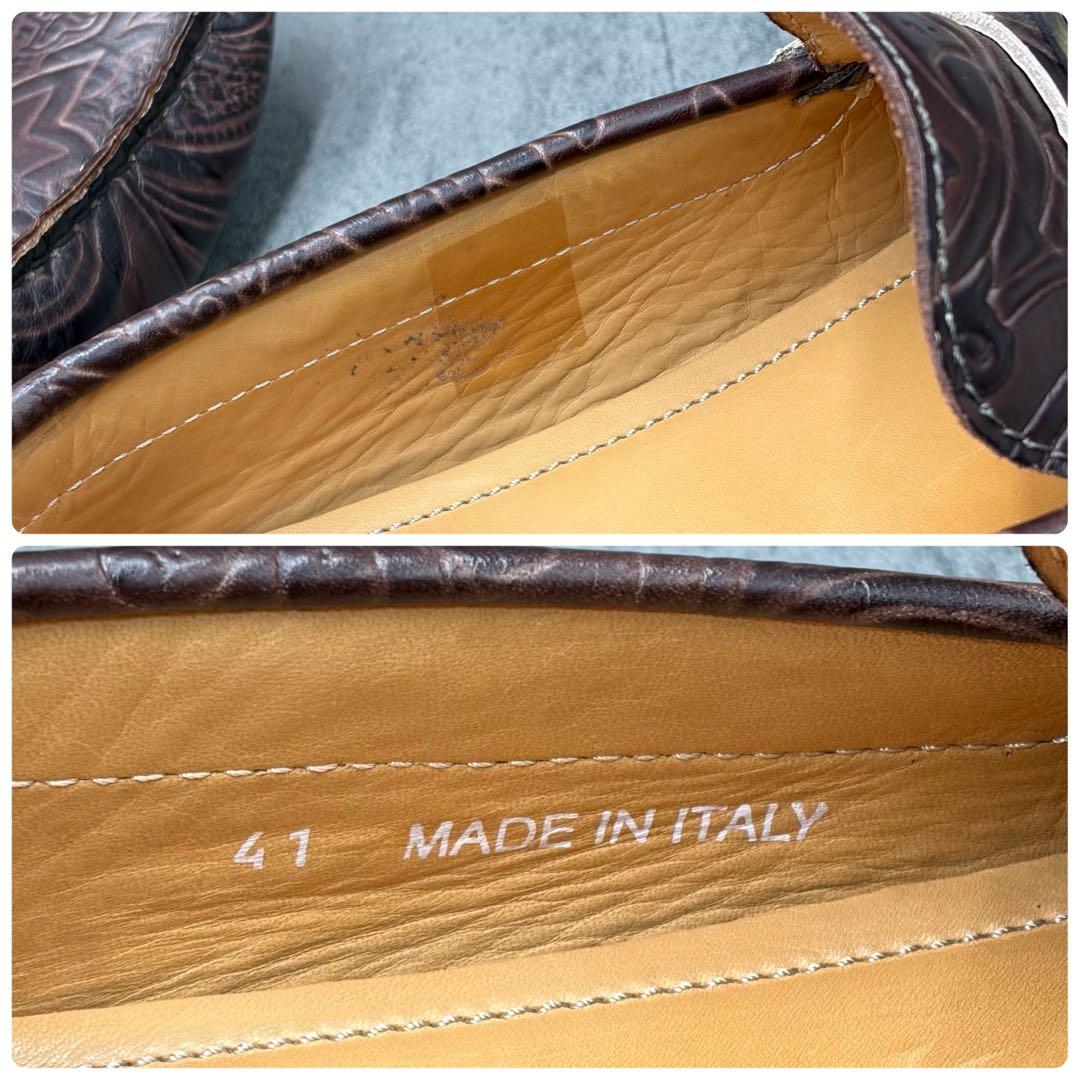 希少 エトロ ドライビングシューズ ペガソ ペイズリー レザー ビットローファー