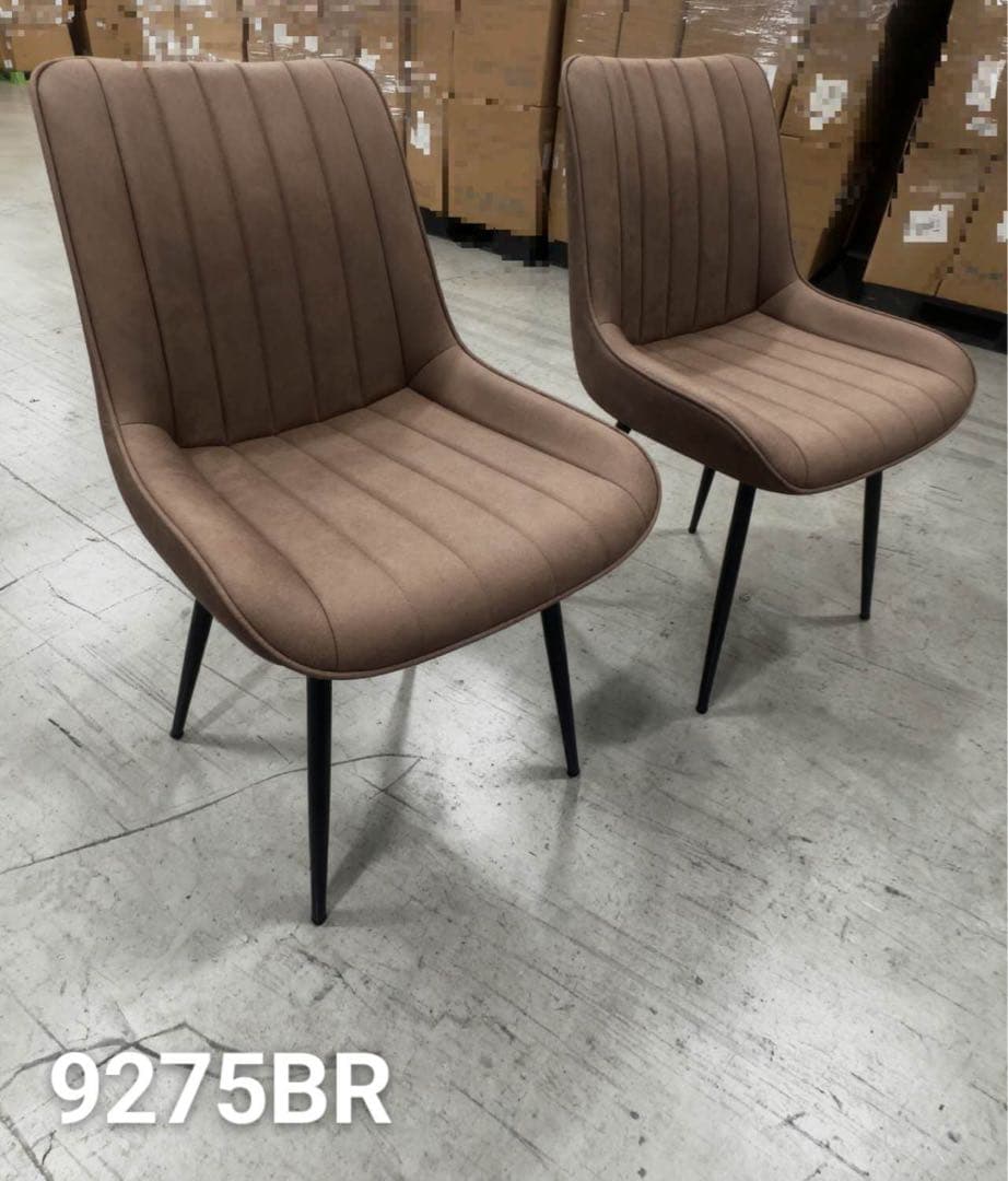 ダイニングチェアデスクチェア反毛皮疲れにくい おしゃれ 北欧風ブラウン2脚セット