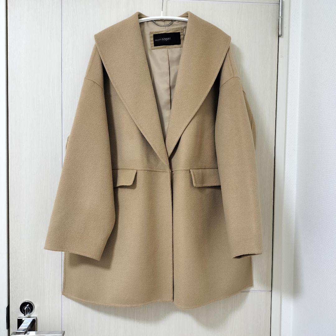 新品同様NOLLEY'S sophi SUPER140リバーショールコート36