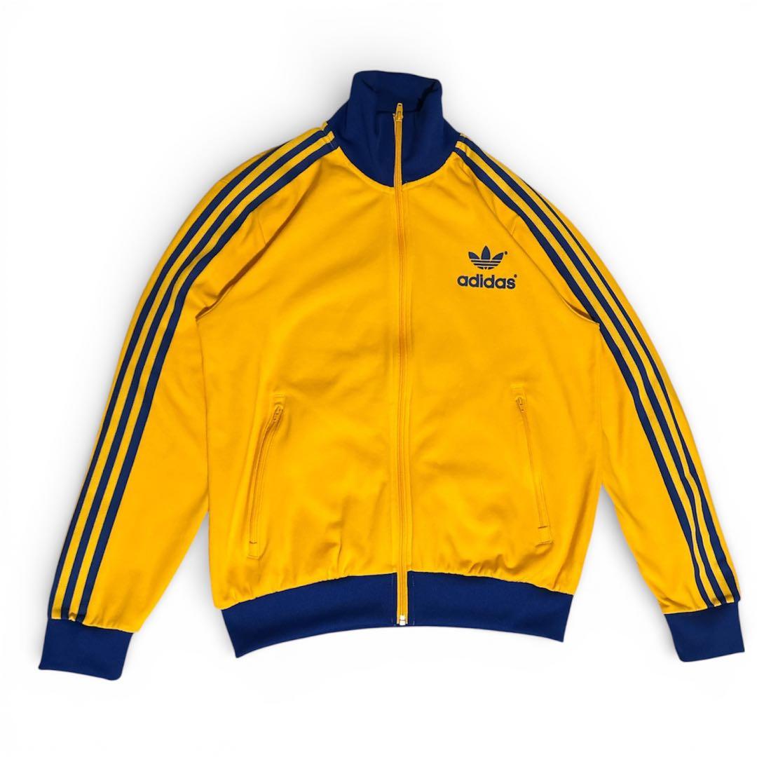 【超美品】adidasトラックジャケット イエロー ネイビー　XL 70s 復刻