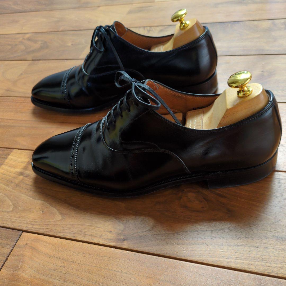 スコッチグレイン　トリノ　イルチアカーフ黒 レザー ドレスシューズ キャップトゥ