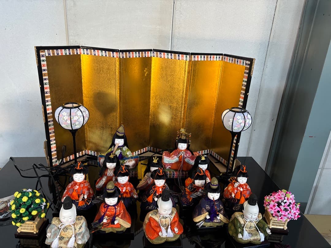 祐月作　木目込み人形　15人揃い