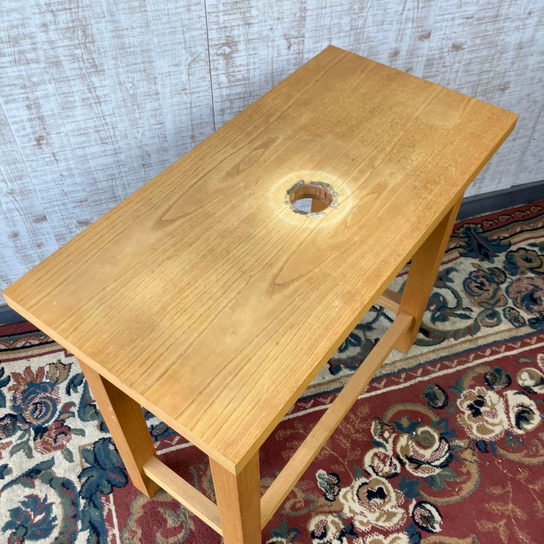 モダンレトロ 無垢材 陶器製 洗面台 流し台 カウンターテーブル 古道具 古家具