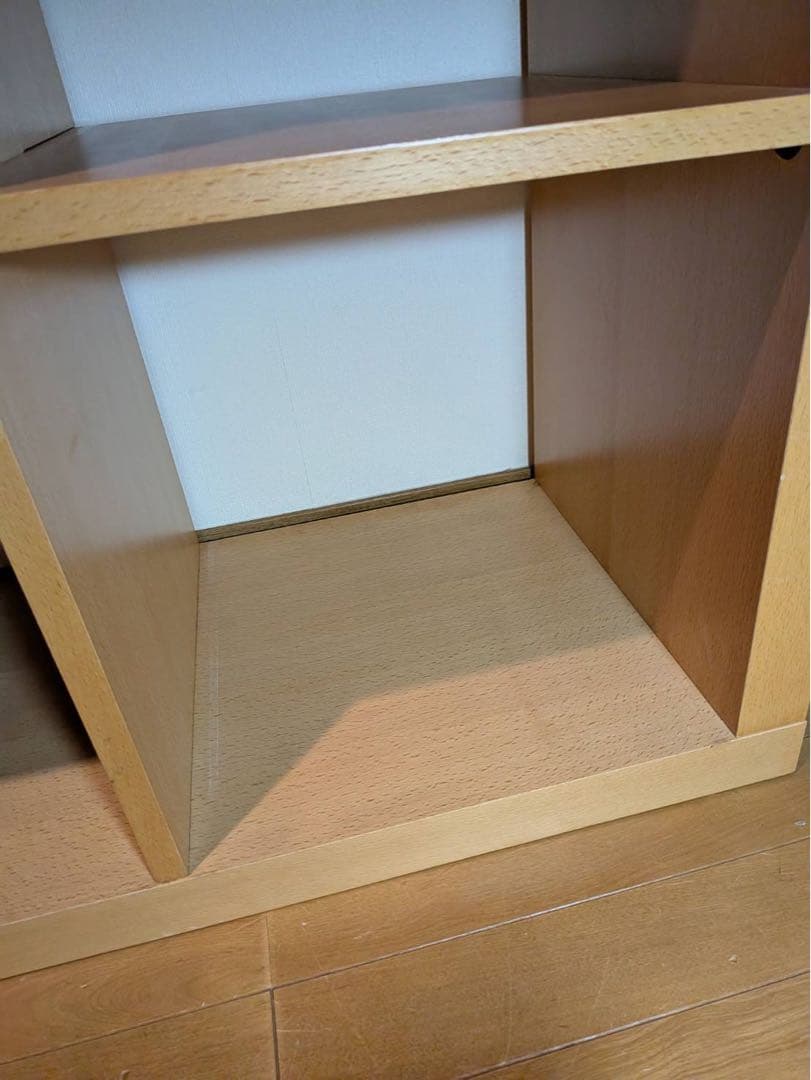 ■送料込■無印良品 オープンシェルフ 木製棚 スタッキング 収納カゴ付きラタン