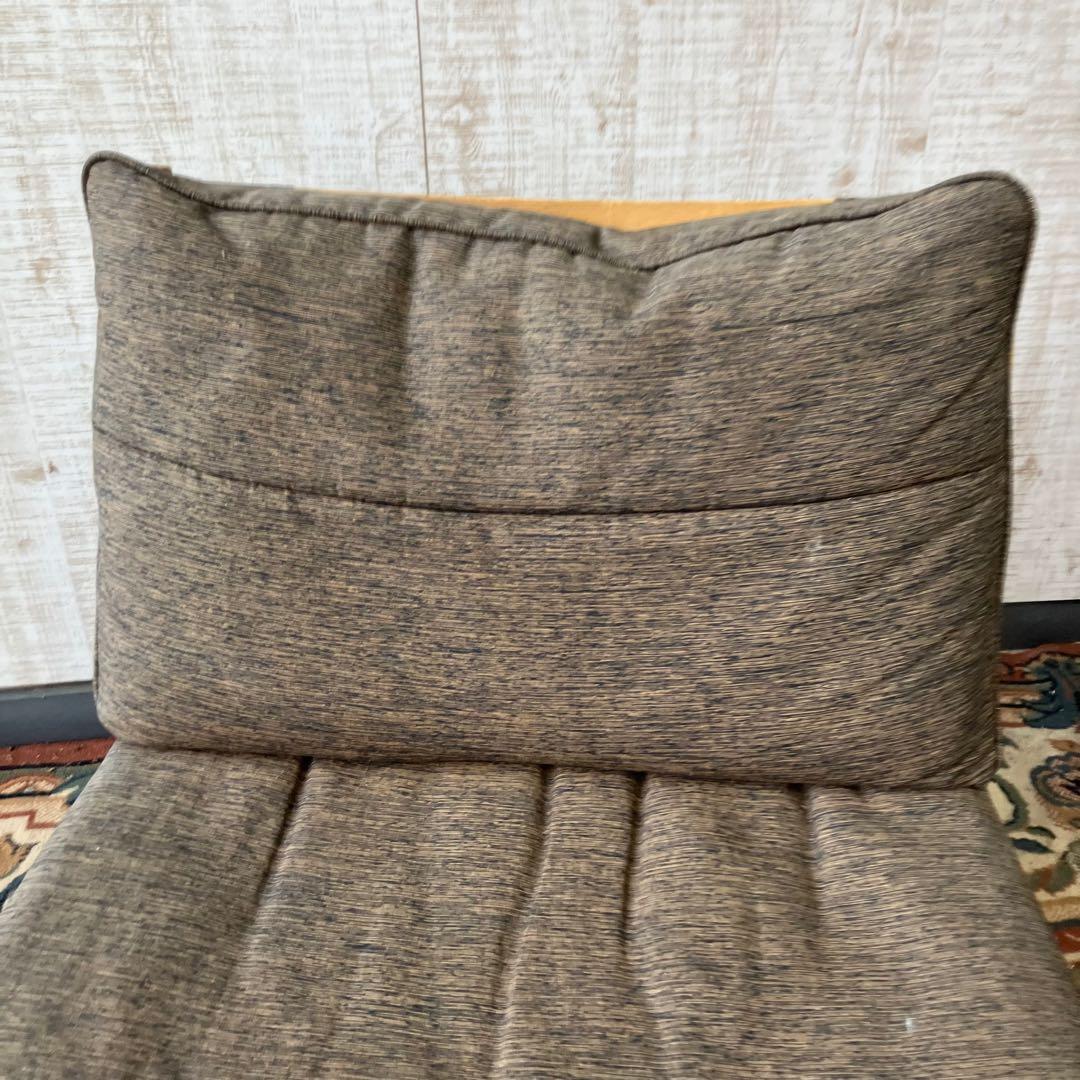 ③ 北欧レトロ ミキモク 雅 木製フレーム アームレスチェア 一人掛けソファー