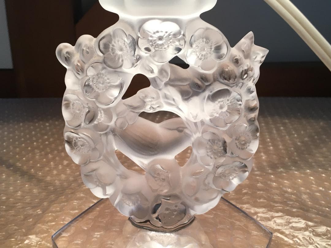 ○激レア LALIQUE Mésanges ラリック クリスタル テーブルランプ