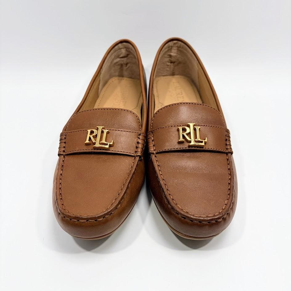 【美品】LAUREN ラルフローレン ドライビング シューズ ロゴ ローファー