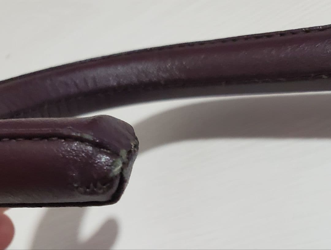 BURBERRY 紫 チェック柄ハンドルレザータイプ 長傘