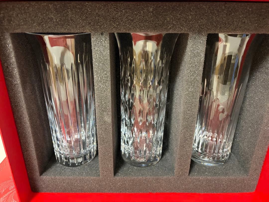 バカラ ベース　花瓶 フローラベース　 オルガン グレイン ビゾー