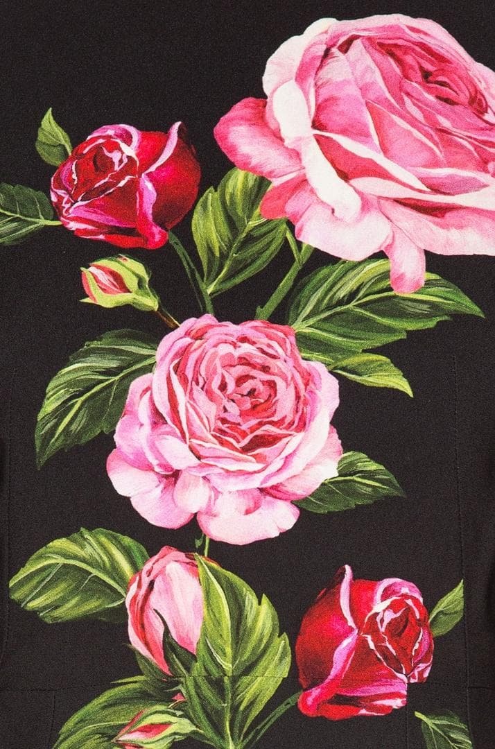 DOLCE&GABBANA ドルチェ&ガッバーナ ローズ柄ワンピース 薔薇柄